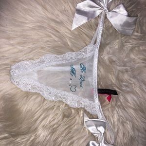 “He loves me” Bridal bow thong